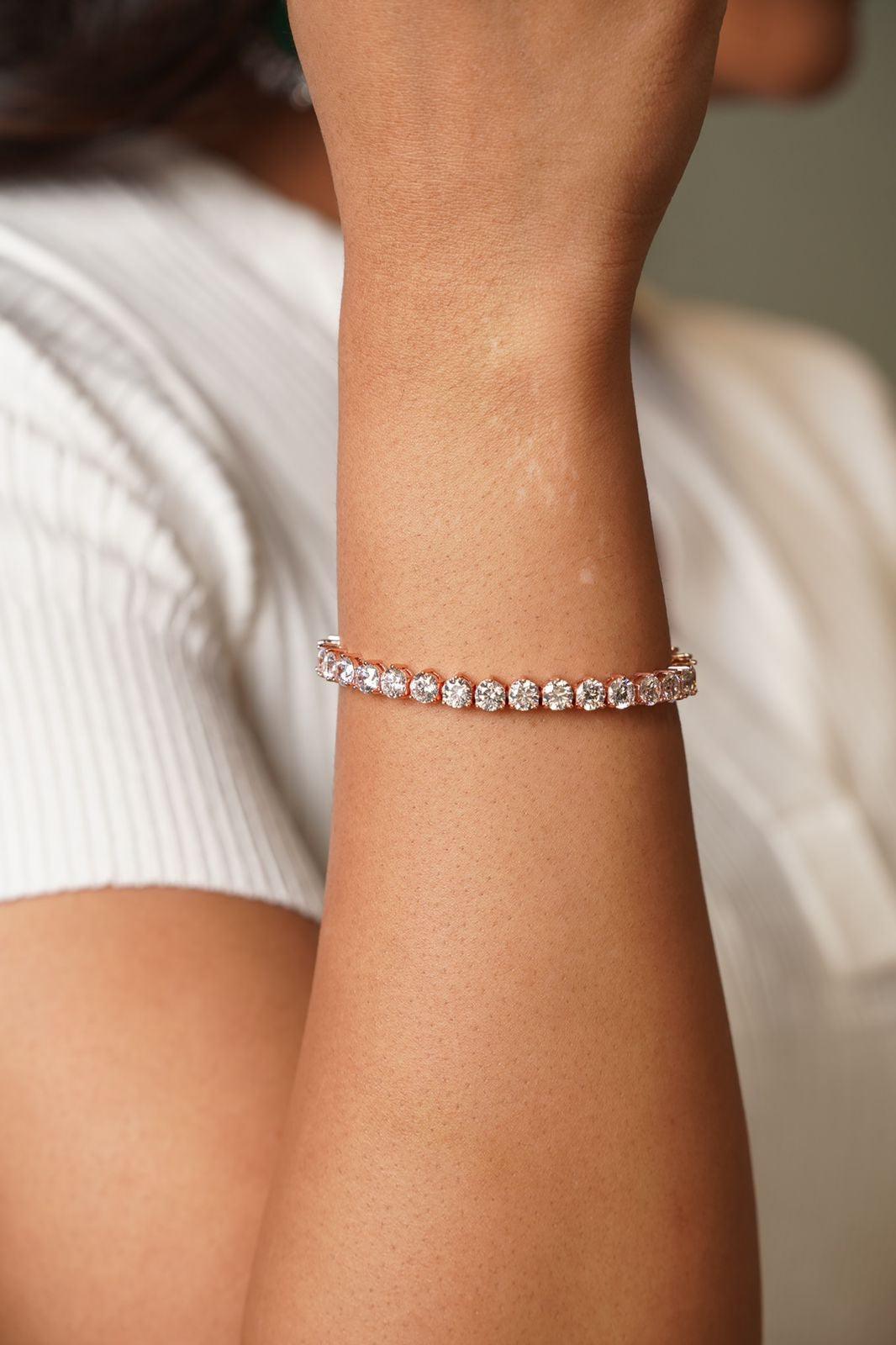 25 cents Round Solitaire Tennis Bracelet| 4mm