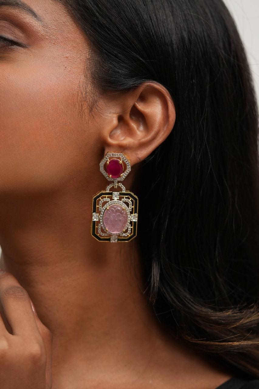 long red diamond earrings
