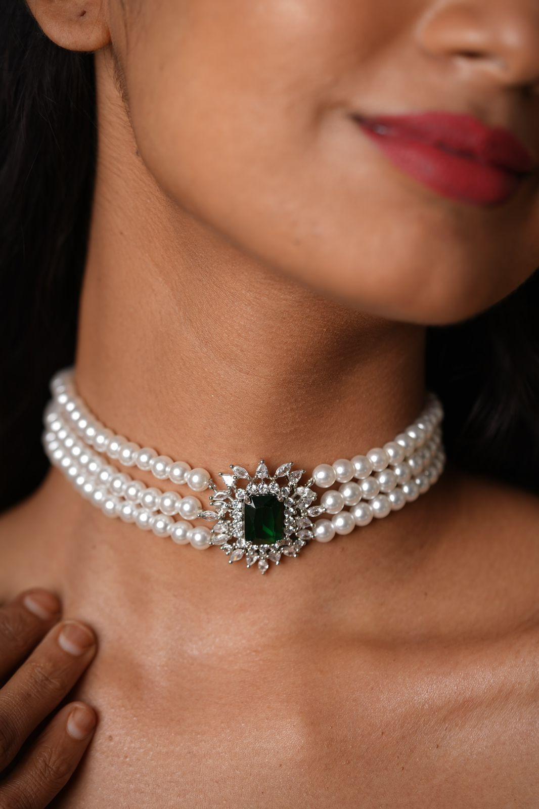 Hitashi Pearl Diamond Choker