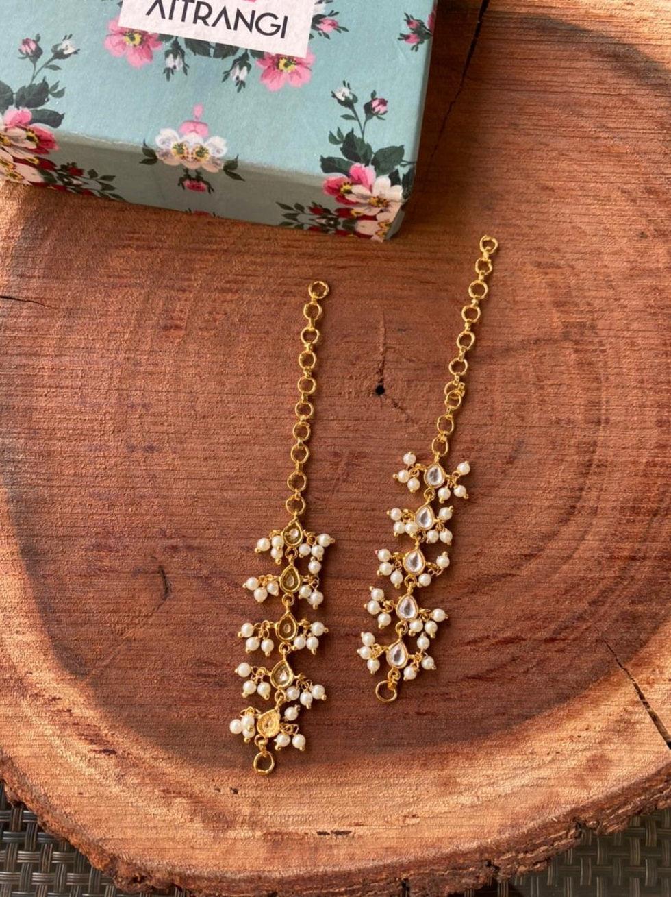 Pearl Ear Chains Earring Support Chain Online Kaan Chain, Pearl