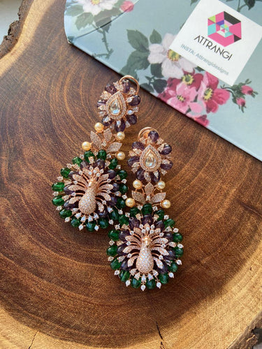 Dancing Peacock Long Earrings | Lala Land Collection