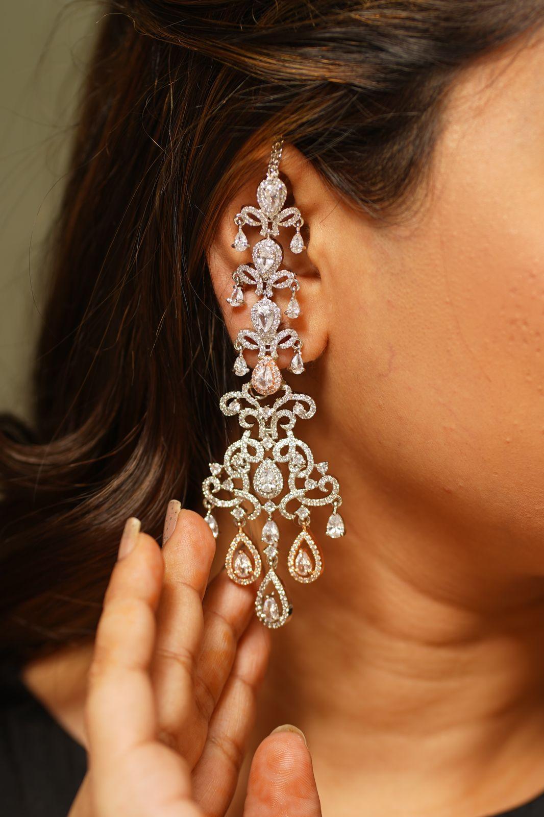 JagMohini Long Diamond Earrings
