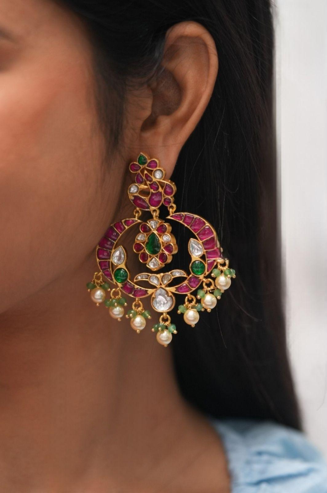 long south india jewels earrings