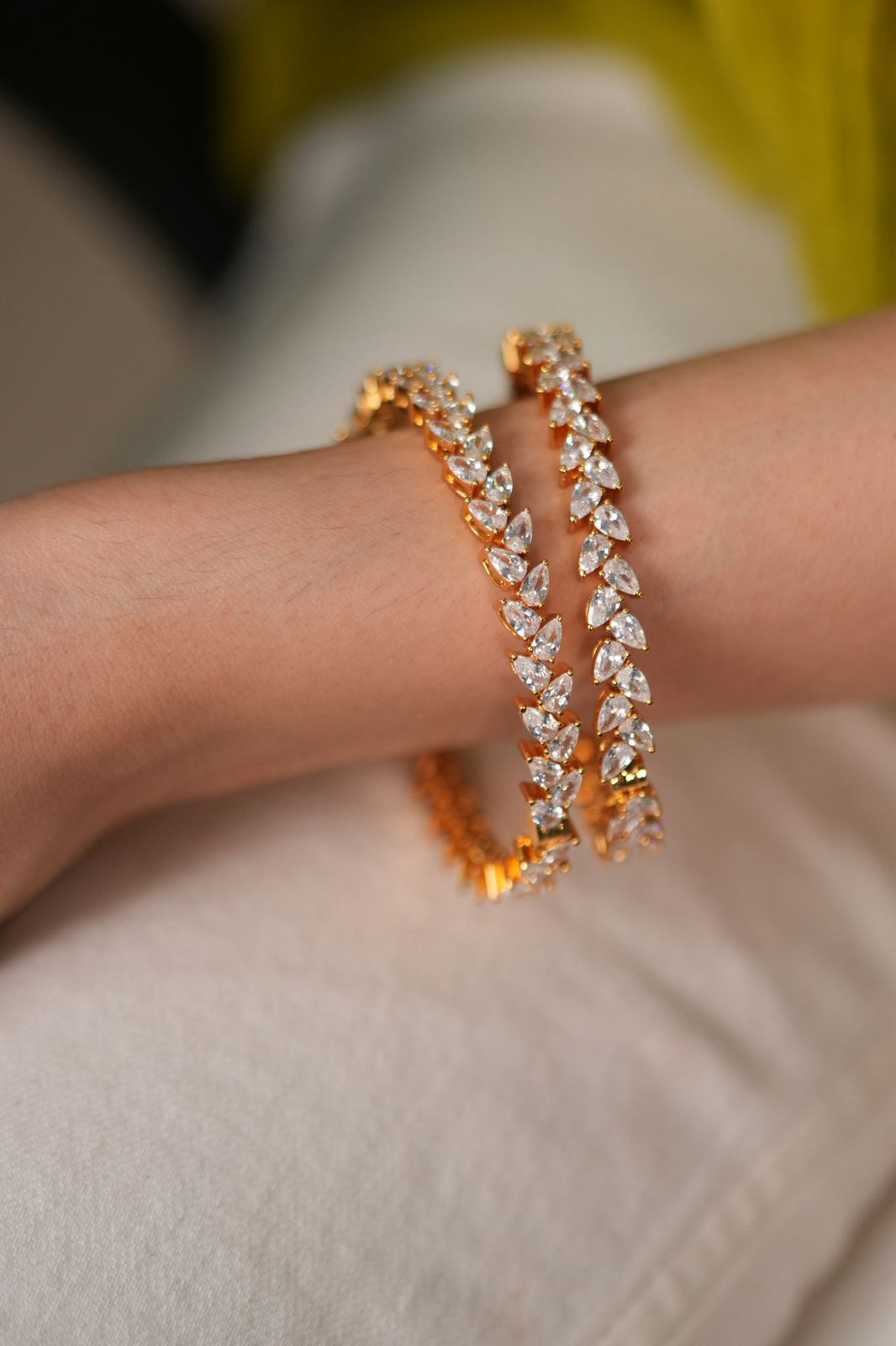 Reggie Pear Shaped Diamond Bangle Set