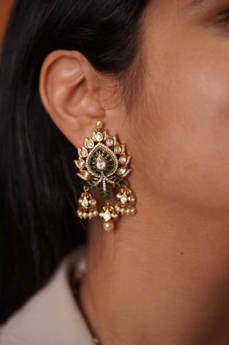 Sindhoori Moissanite Polki Earrings