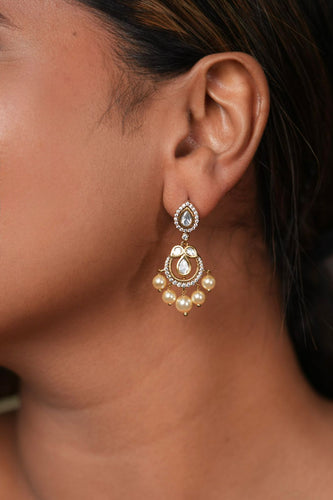Sneha Polki Uncut Diamond Mini Moissanite Chandbalis