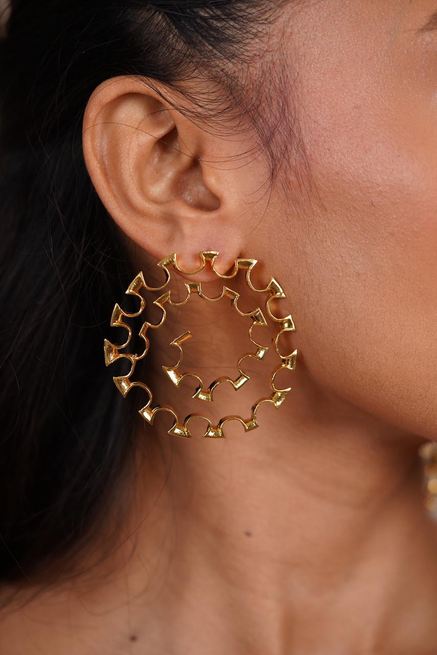 green emerald velvet dress Buy Handcrafted Western Party Wear Gold Plated Brass Earrings Online On  Zwende main image 0