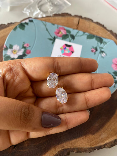 4 carat Oval Classic Diamond Solitaire Earrings