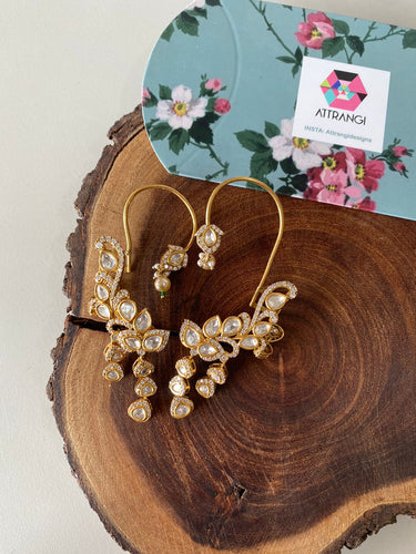 Sharad Moissanite Earcuff Classic Indian Polki Earring