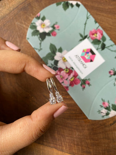 Double Round diamond  Solitaire Drop | Classic Bali Earrings