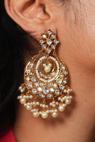 Bharti Classic Indian Polki Chandbali | LightWeight