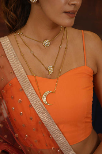 Phool Talvar Chaand Polki Layered Navratri Necklace Set | Banjaran
