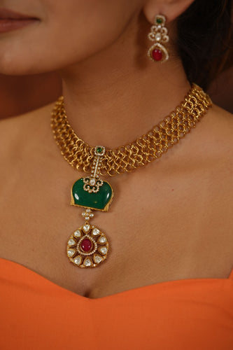 Vibha Gold Designer Polki Necklace Set