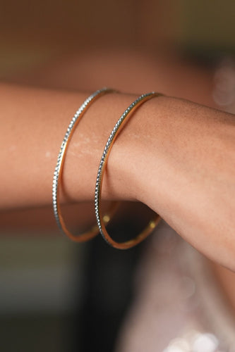 Preeta Thin CNC Gold Plated Bangle Set