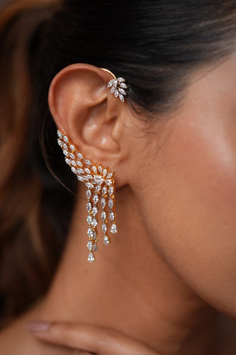 Mona Lisa Diamond Dangling Earcuff Earring