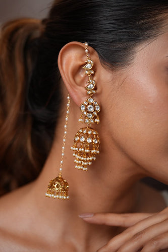 Aamne Saamne Polki Jhumka with Latkans | Traditional