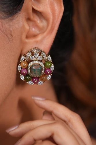 Bijooriya Sabhya Multicolour Gemstone Studs | GemZ