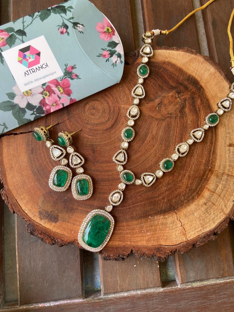 Amayra Polki And Emerald Necklace