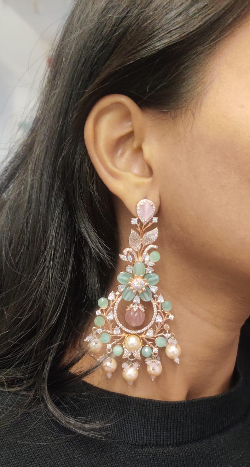 Buy Long Diamond Earring Online In India  Etsy India