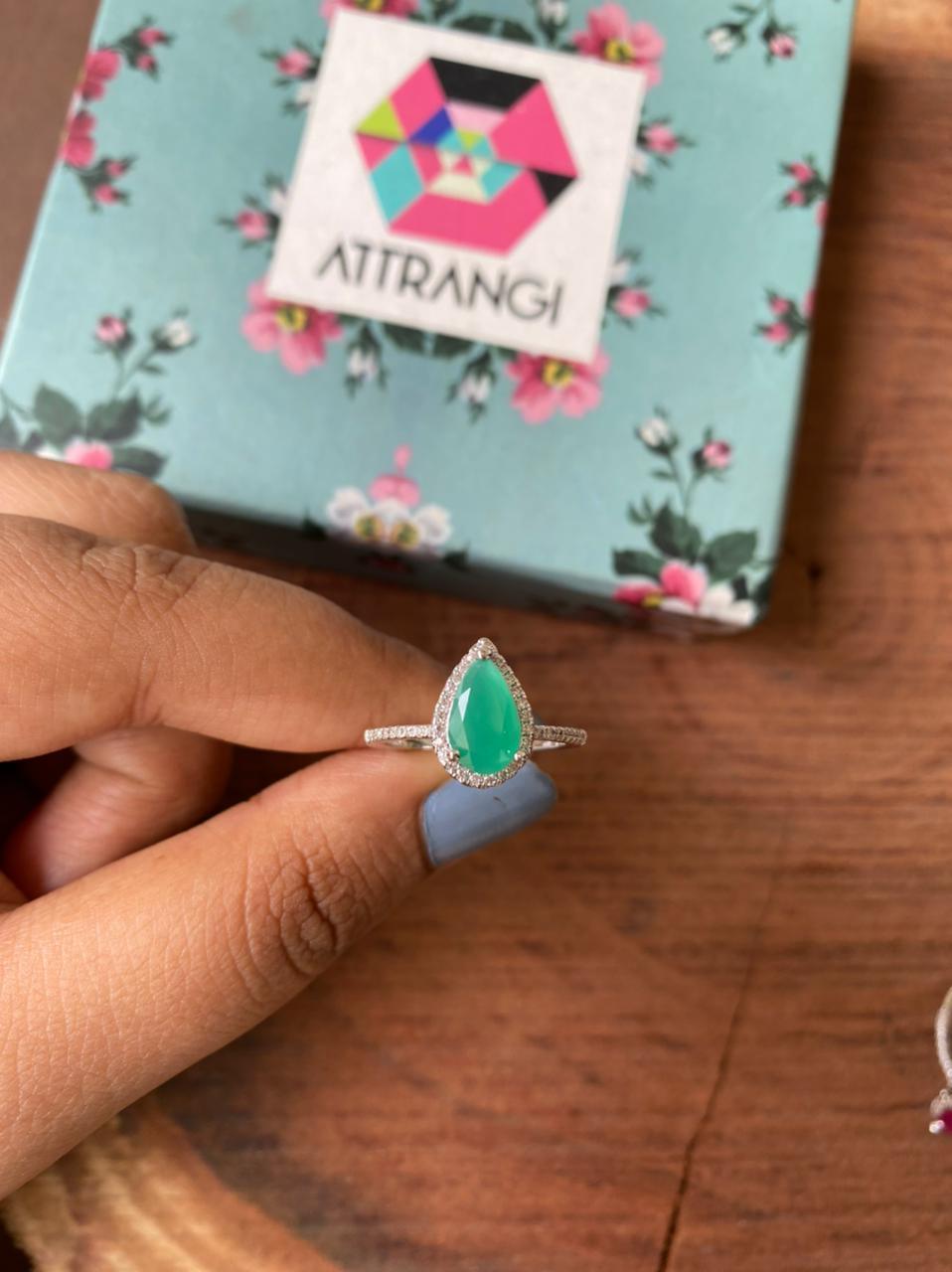 Coloured Solitaire Rings Pear Shaped Colored Solitaire Ring