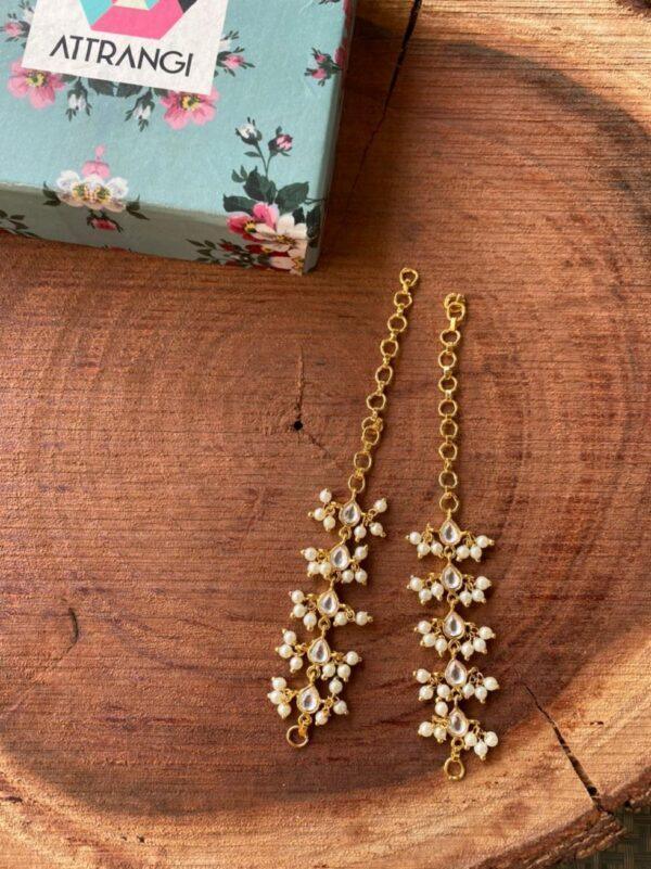 Buy Polki Ear Chain, Fancy Jhumka Earrings Online: Attrangi