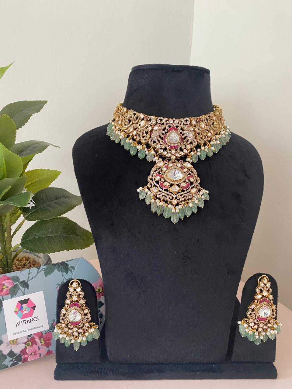 Rukmini Bridal Choker Set Antique Gold