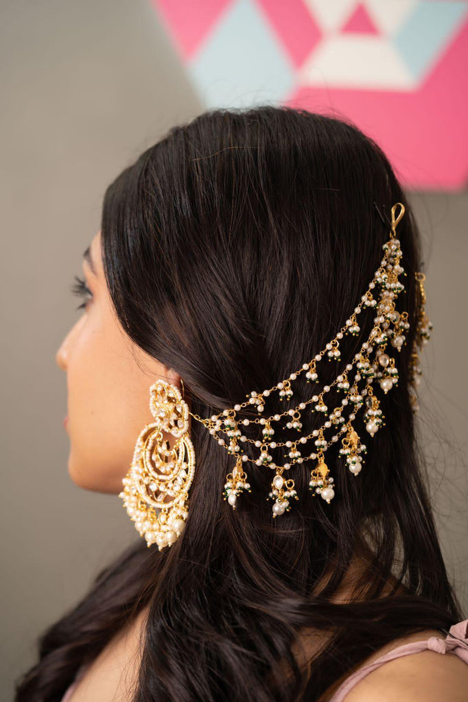 Indian earrings with on sale hair chain