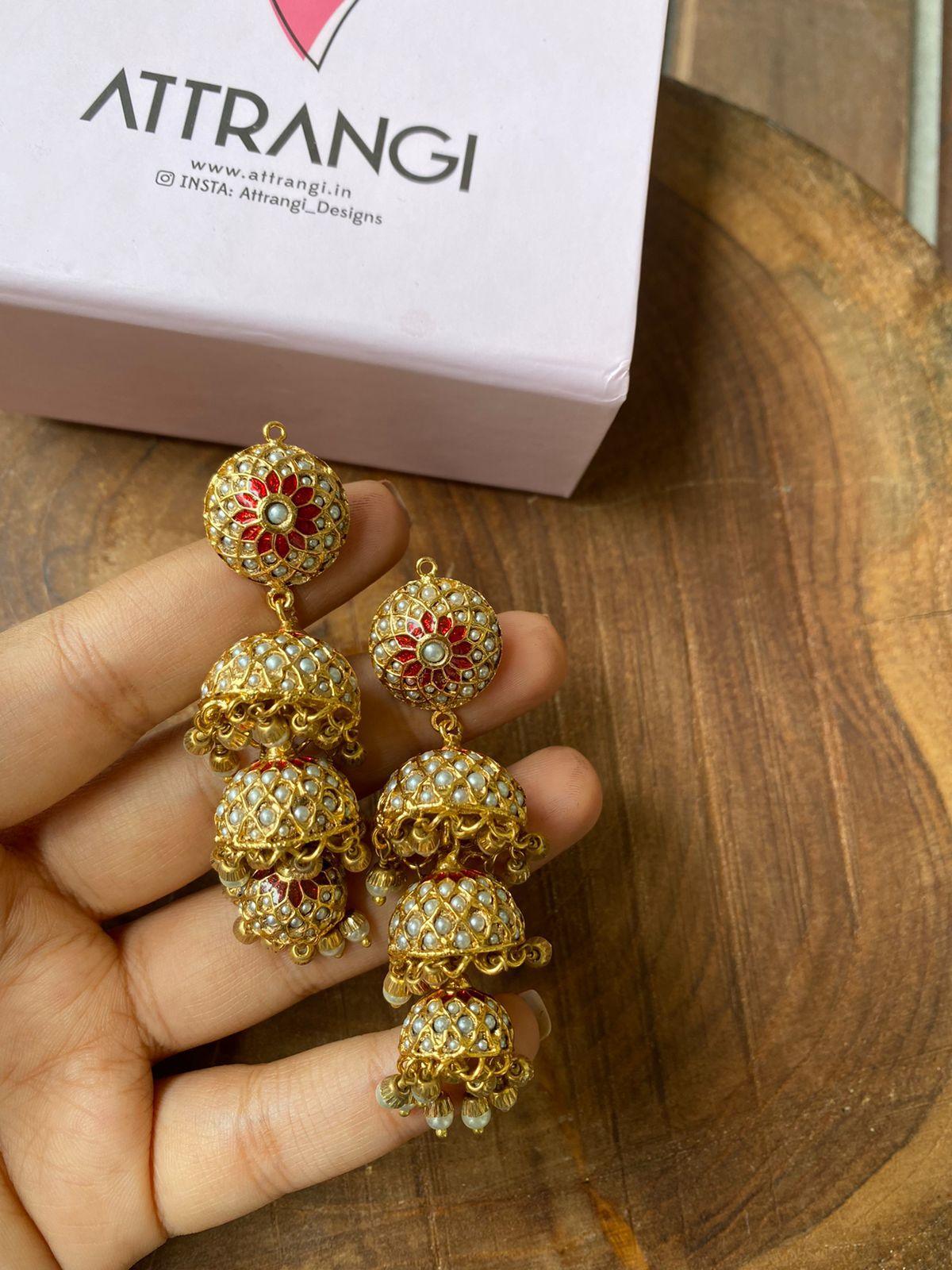 Buy Sona Moti layer Jhumkas, artificial gold jewellery online