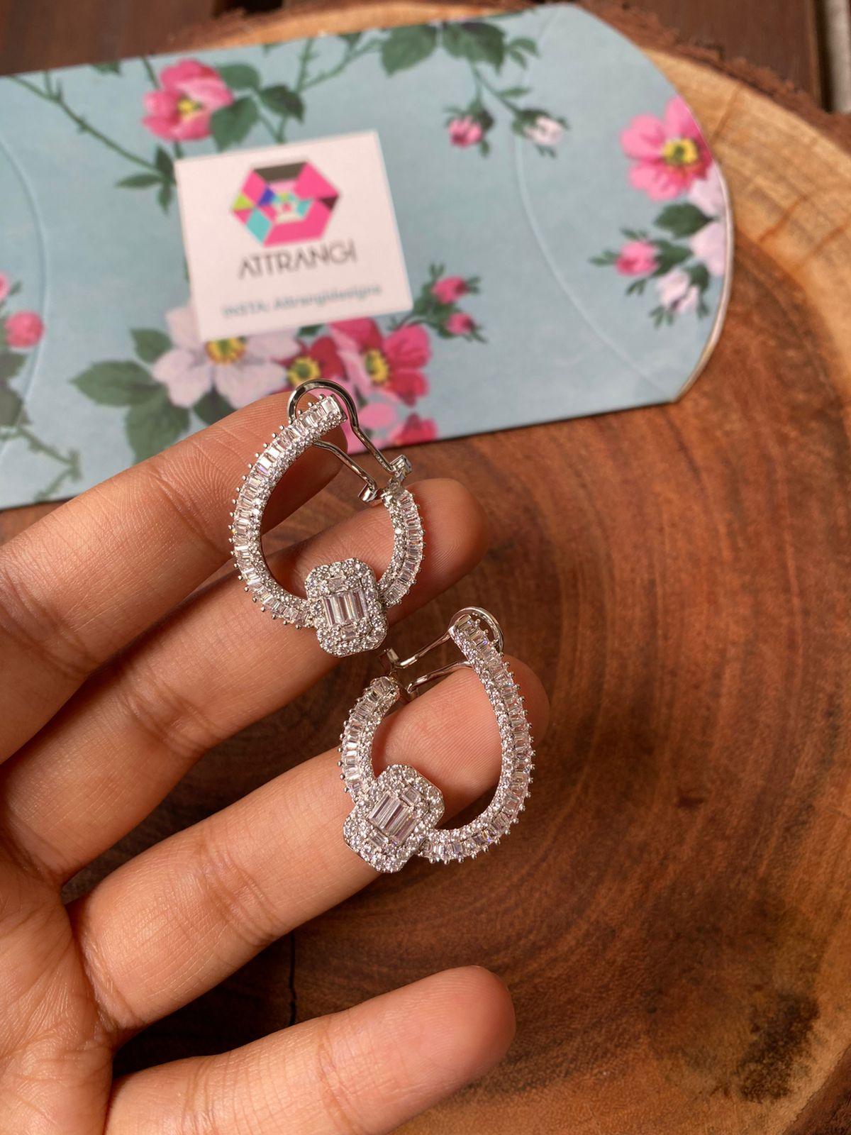 Subtle Bling Pressure Setting Diamond Earrings