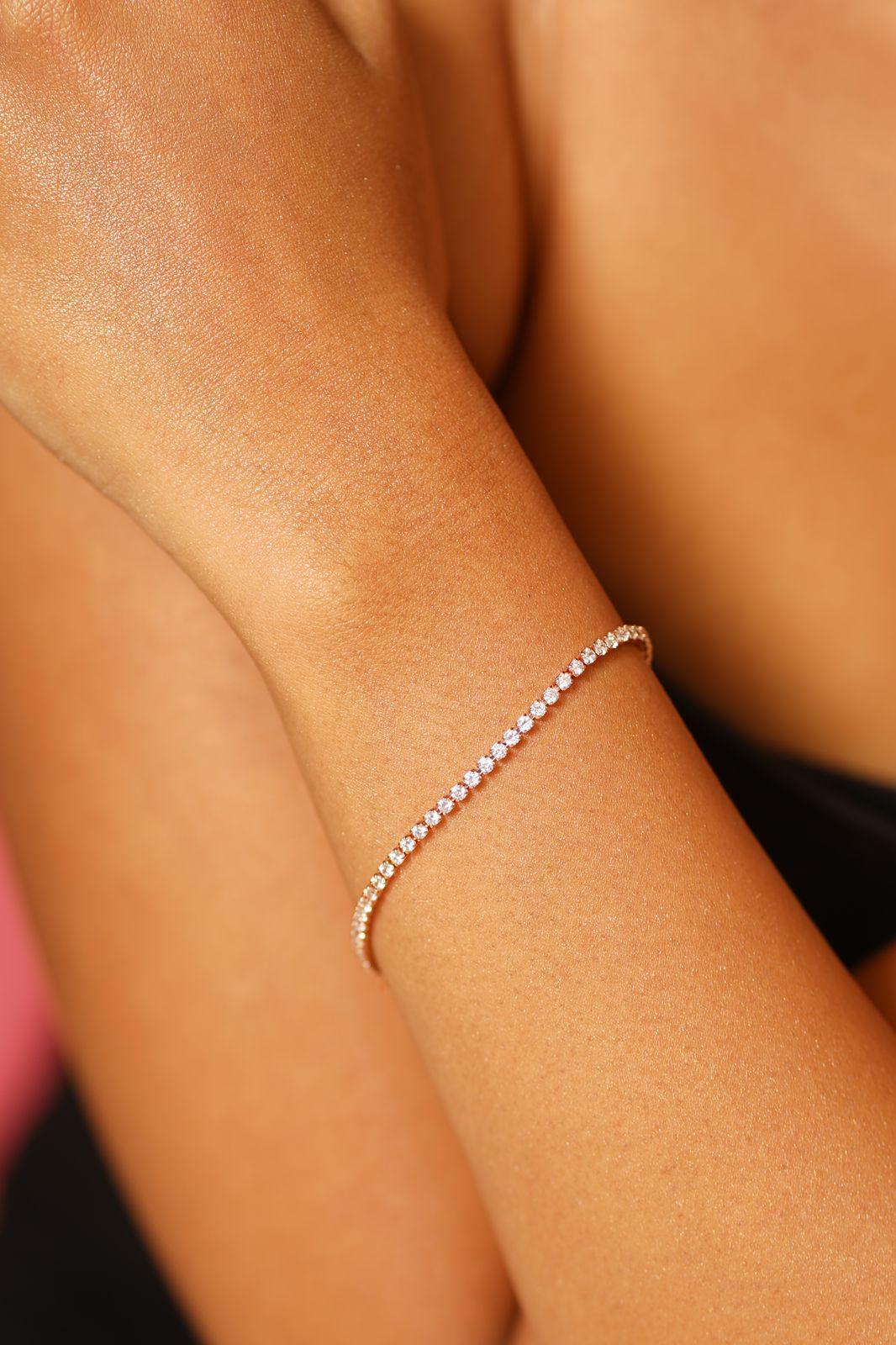 Cent Round Diamond Super Slim Tennis Bracelet| 2mm