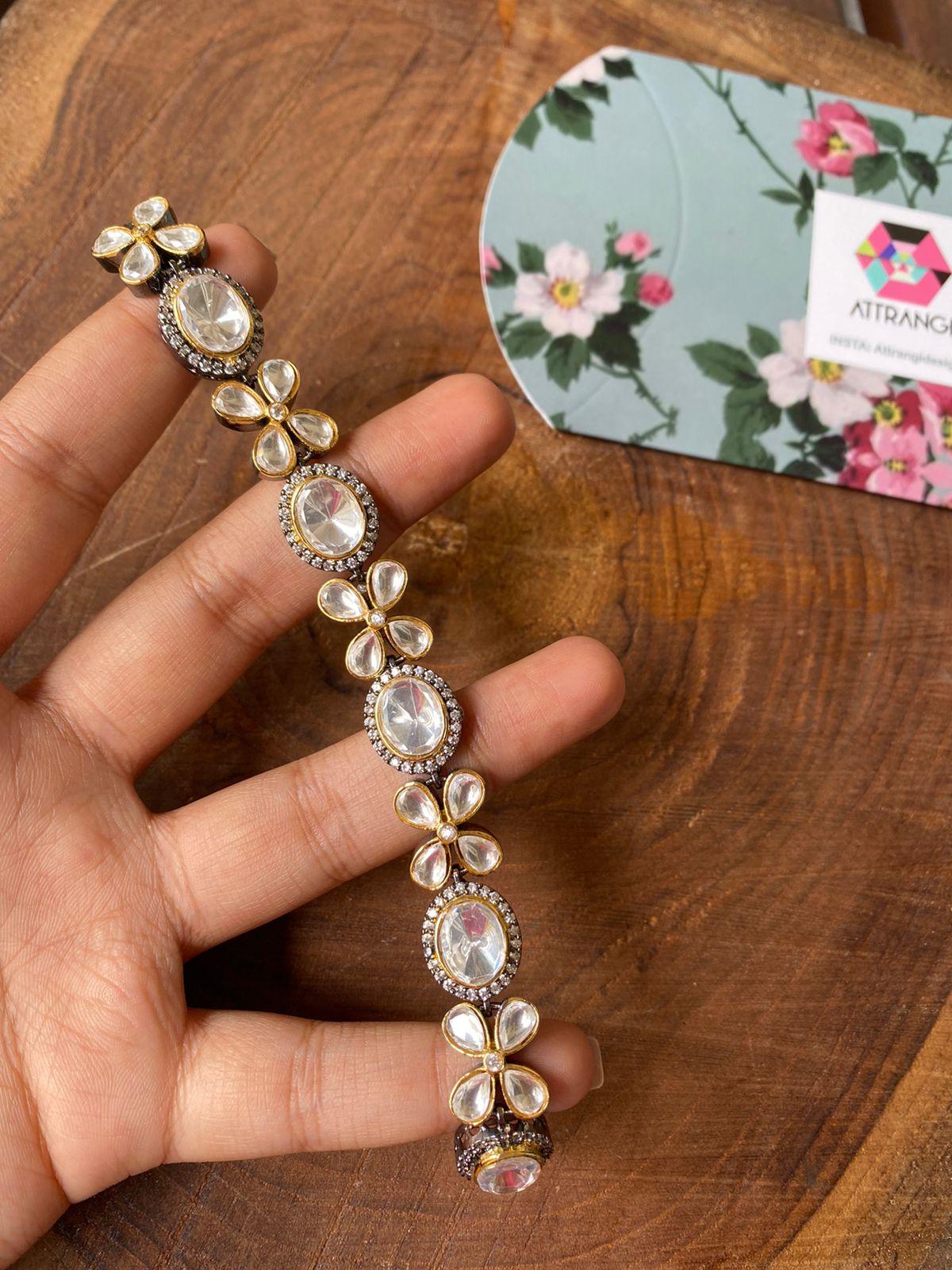 Stefni Polki And Diamond Bangle – Tyaani Jewellery LLP